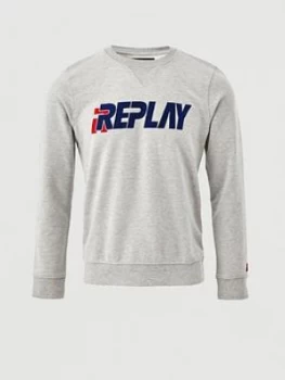 Image of Replay Flocking Logo Sweatshirt