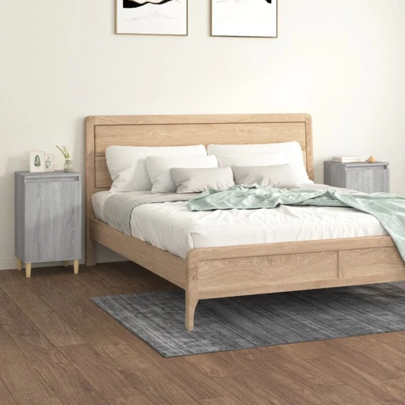 Image of VIDAXL Bedside Cabinets 2 pcs Grey Sonoma 40x35x70cm Engineered Wood Vidaxl 8720845737313
