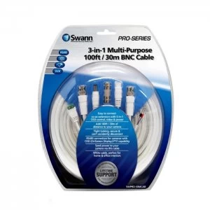 Image of Swann 30m BNC 3in1 Cable for Pro Dome and PTZ