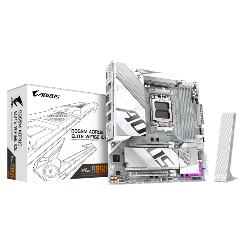 Image of Gigabyte B850M AORUS ELITE WIFI6E ICE AMD Ryzen AM5 DDR5 ATX Motherboard