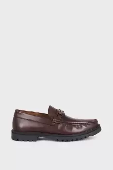 Image of Mens Brown Saddle Loafer Shoes
