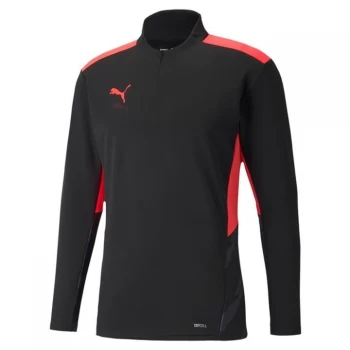 Image of Puma Individual Cup Quarter Zip Training Top Mens - Black/Sunblaze