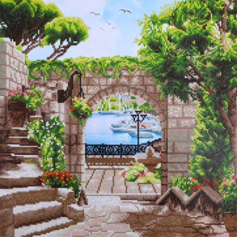 Image of Groves Of Thames Mediterranean Stroll - Diamond Painting Kit: Mediterranean Stroll - Diamond Dotz