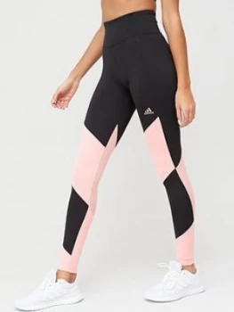 Image of adidas Alphaskin Leggings - Black/Pink, Size XS, Women