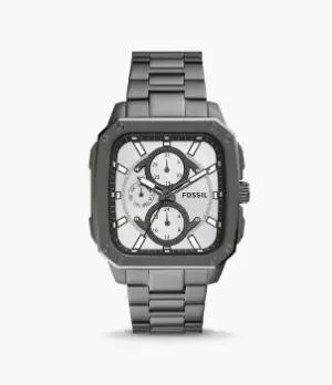 Image of Fossil Men Multifunction Gunmetal Stainless Steel Watch