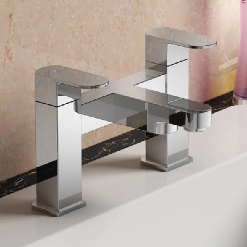 Image of Nes Home Kevon Cloakroom Basin Mono And Bath Filler Mixer Tap Set Chrome