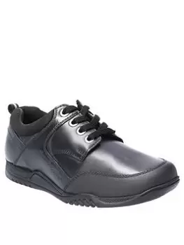 Image of Hush Puppies Dexter Lace Back To School School Shoe - Black, Size 5 Older