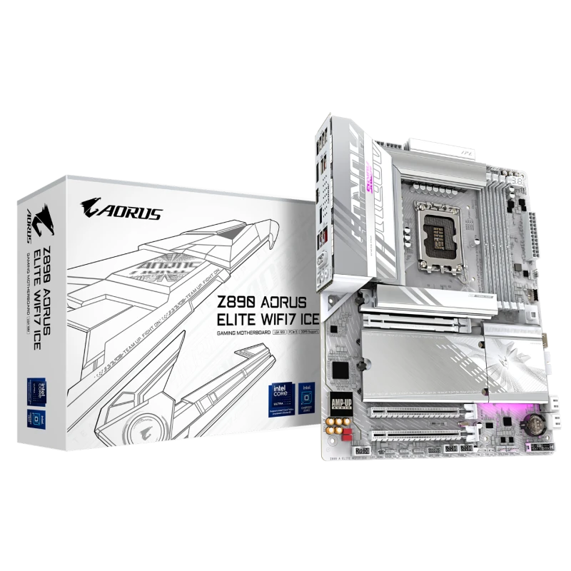 Image of Gigabyte Z890 AORUS ELITE WIFI7 ICE Intel LGA 1851 DDR5 ATX White Motherboard