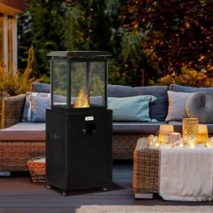 Image of Alfresco Freestanding Patio Gas Heater with Wheels 8KW, black