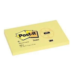 Image of Original Post it Sticky Notes 76 x 127mm Canary Yellow 100 Sheets Per Pad Pack of 12 Pads