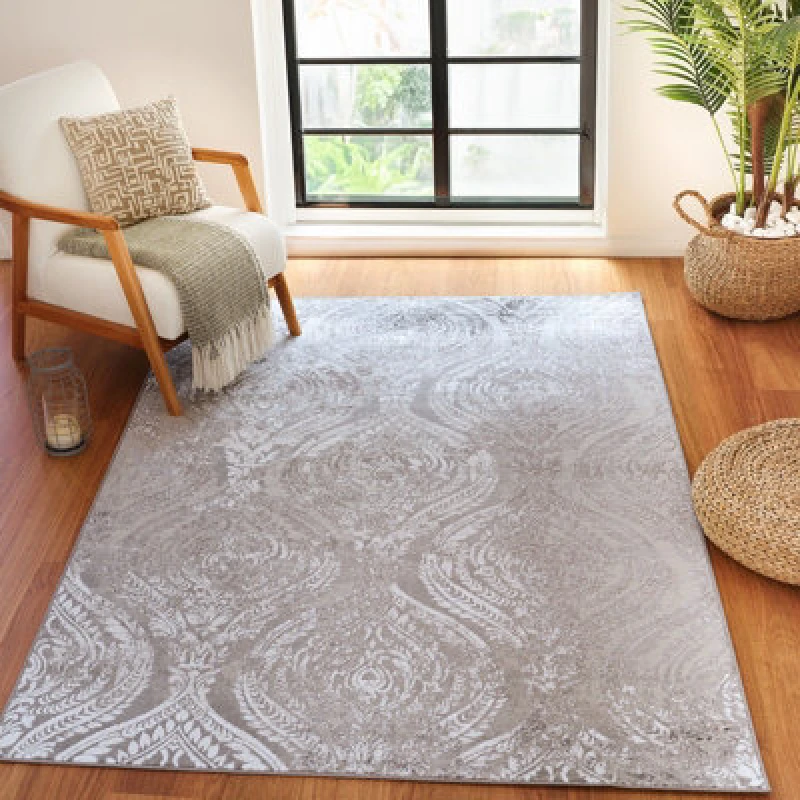 Image of Livabliss Vintage Oriental Boho White/grey Ingrid Area Rug 160 X 220 Cm - Easy Care, Non Shedding, Ideal For Living Room & Bedroom