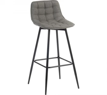 Image of TEKNIK Quilt Fabric Bar Stool Chair - Grey