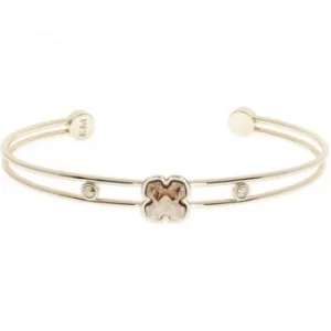 Image of Ladies Karen Millen Gold Plated Art Glass Flower Cuff