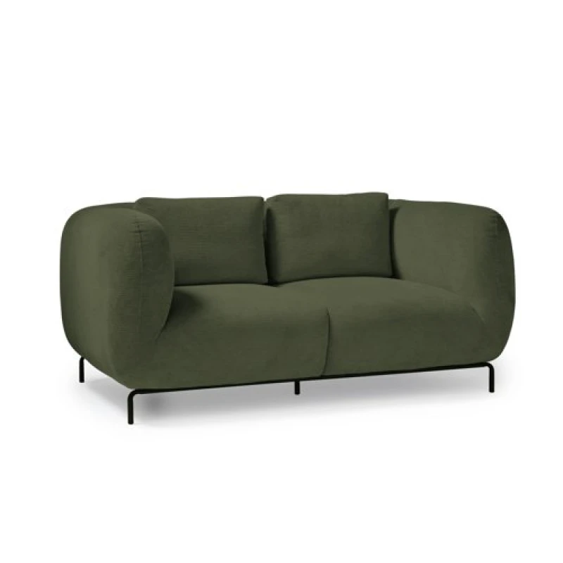 Image of Ebony Two Seater Sofa Chair - Olive Green