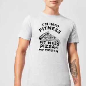 Image of Fitness Pizza T-Shirt - Grey - 4XL