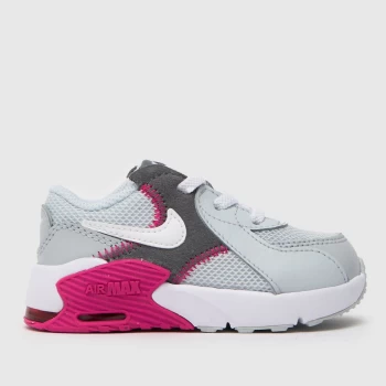 Image of Nike White & Grey Air Max Excee Girls Toddler Trainers