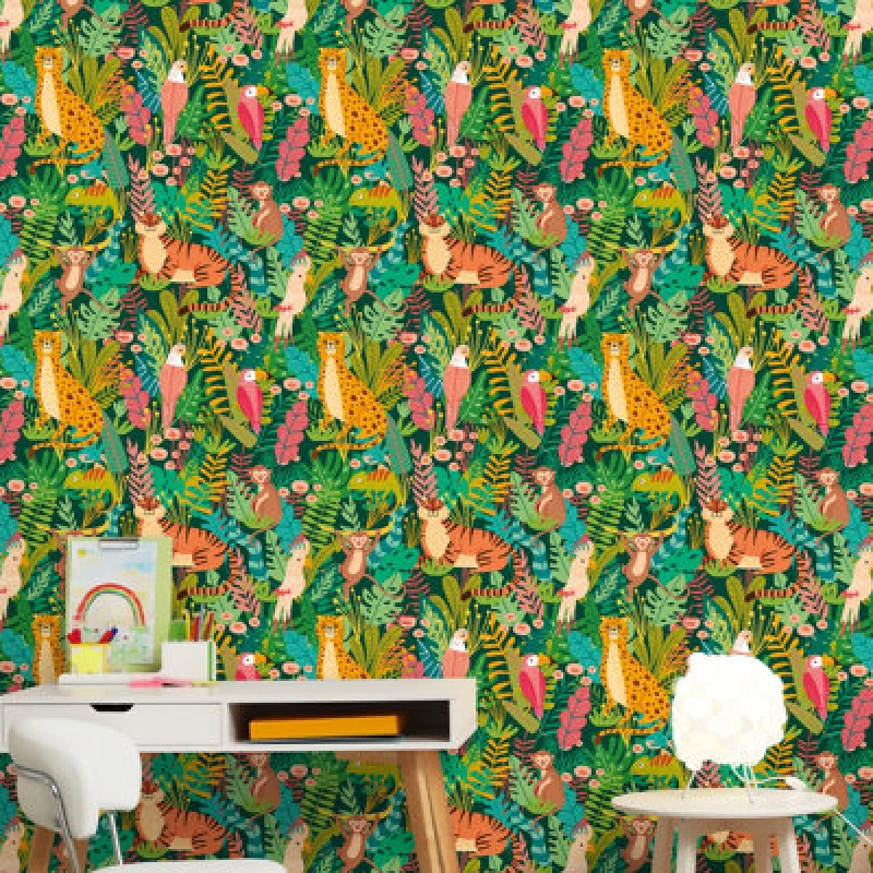 Image of Hoopla Walls Animal Kingdom Lush Forest 10M Wallpaper