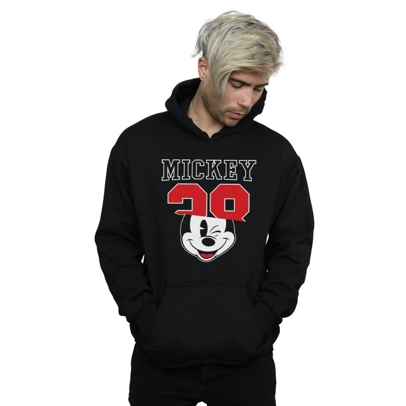 Image of Disney Men Mickey Mouse Split 28 Hoodie in Black Size: Small Black S Male 5057864511505
