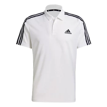 Image of adidas Primeblue Designed To Move Sport 3-Stripes Polo Sh - White