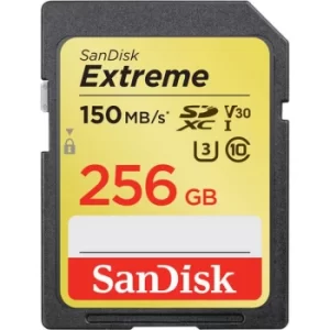 Image of SanDisk Extreme SDXC Card 150MB s UHSI Card U3 V30 256GB