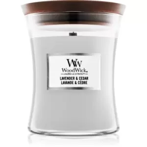 Image of Woodwick Lavender & Cedar Scented Candle 275g