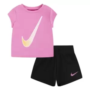 Image of Nike Recycled Shorts Pyjama Set Baby Girls - Black