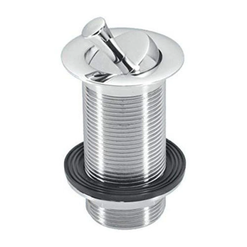 Image of McAlpine BWU60SPH-CB 1.25" Chrome Plated Brass Basin Waste - Backnut Model: 60mm Flange x 3.5" Tail with Swivel Handle Plug Silver