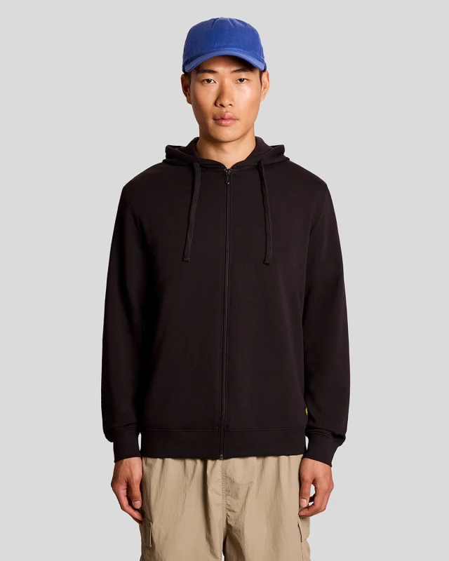 Image of Lyle & Scott Mens Lightweight Lounge Zip Hoodie in Black