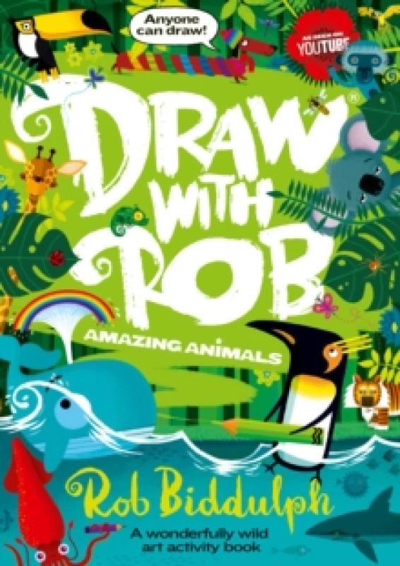 Image of Rob Biddulph Draw With Rob: Amazing Animals Book Multi unisex