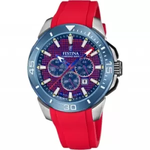 Image of Festina F20642-2 Mens Chrono Bike Red Rubber Strap Wristwatch