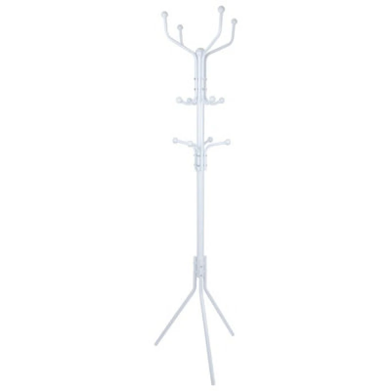 Image of Harbour Housewares White Free-Standing Coat Stand - Lightweight Steel Frame