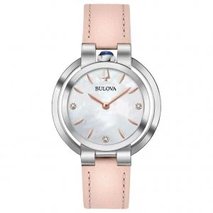 Image of Bulova Ladies Rubaiyat Pink Leather Strap Watch