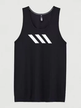 Image of Adidas Plus Size Basketball 3 Stripe Tank - Black