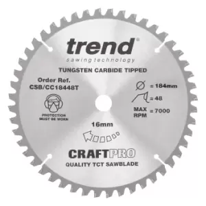 Image of Trend Craft Anti Kickback Thin Kerf Circular Saw Blade 184mm 48T 16mm