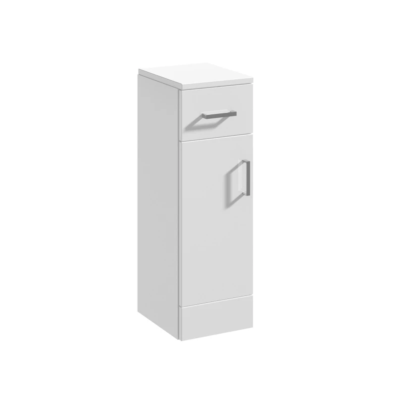 Image of Balterley Slimline Floor Standing Bathroom Cupboard Gloss White 250mm White