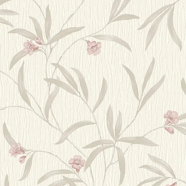 Image of Belgravia Decor Tiffany Floral Red Textured Wallpaper