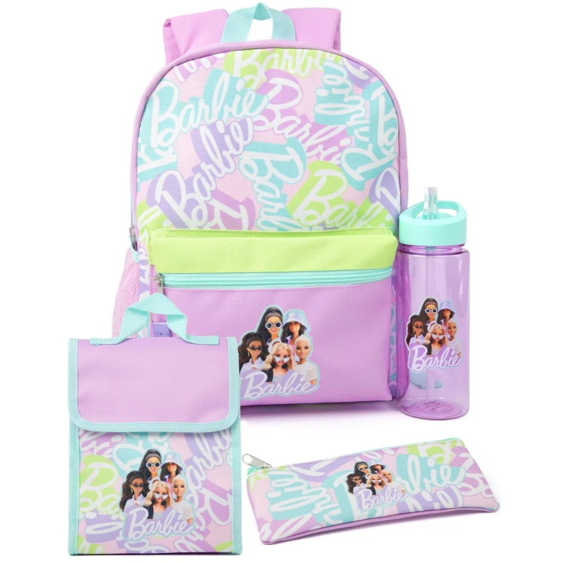 Image of Barbie 4 Piece Backpack Set Purple female