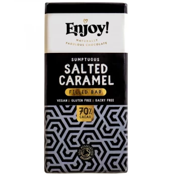 Image of Enjoy Raw Choc Salted Caramel Filled Chocolate Bar - 70g x 12