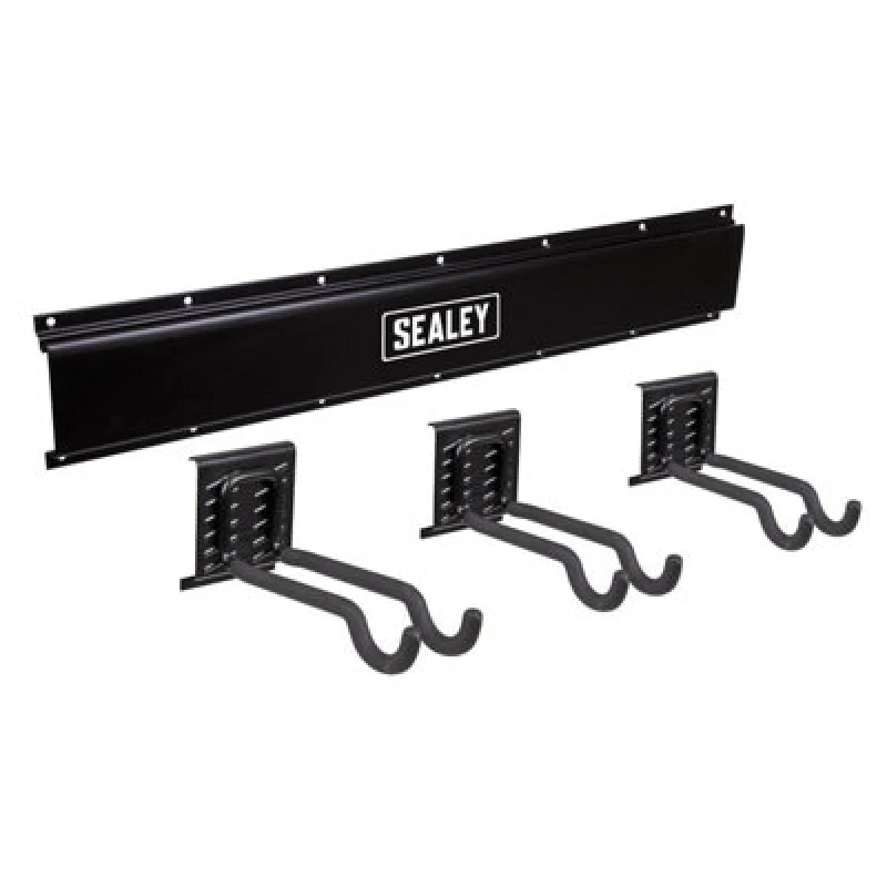 Image of Sealey APH Wall Mount Storage Rail and Sports Equipment Hooks Kit APHKIT11