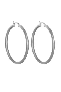 Image of Sterling Silver 925 Round Tubed Hoop Earrings