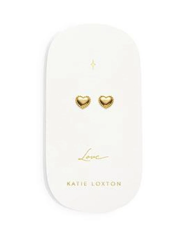 Image of Katie Loxton Love Heart Gold-Plated Stud Earrings female KLJ6115