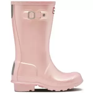 Image of Hunter Girls Original Pearlised Wellington Boots UK Size 2 (EU 34)