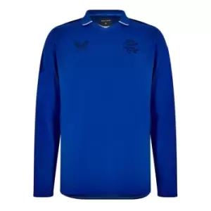 Image of Castore Rangers Long Sleeve Polo Shirt Mens - Blue