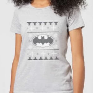 Image of DC Batman Knit Womens Christmas T-Shirt - Grey - S