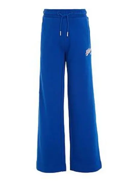 Image of Tommy Hilfiger Girls Hilfiger Script Wide Sweatpant - Ultra Blue