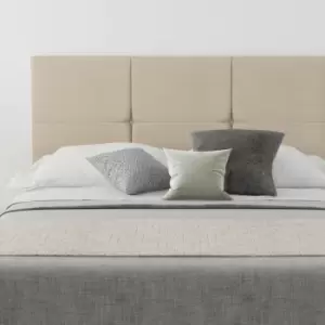 Image of Caine Upholstered Headboard, Kimiyo Linen, Beige - Headboard 60cm Size Superking (180x200)