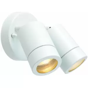 Image of IP44 Outdoor Adjustable Spotlight Matt White Twin GU10 Dimmable Up Down light
