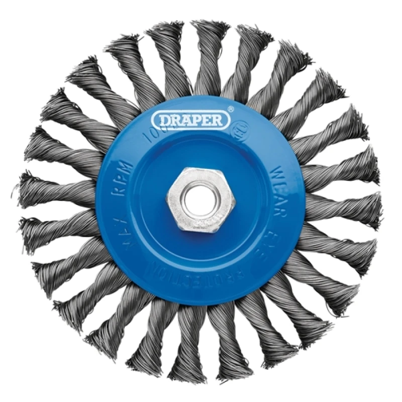 Image of Draper Steel Twist-Knot Flat Wire Wheel Brush, 150mm, M14 8059