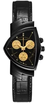 Image of Hamilton Watch Ventura L Chrono Quartz Black & Gold