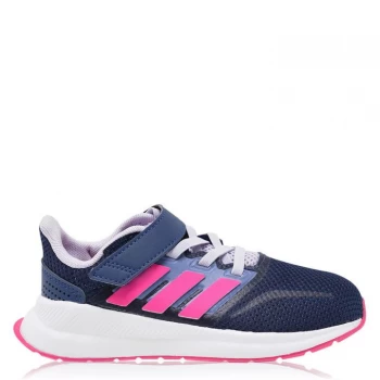 Image of adidas Falcon CloudFoam Trainers Child Girls - Navy/Pink/Wht